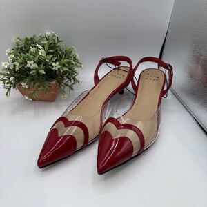 Women Eleanor Red Heart 9.5 Slingback Heel-A New Day-Valentines Anniversary NWOT